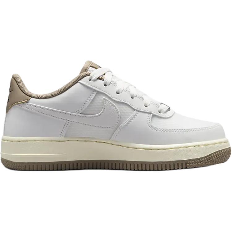 Кроссовки для скейтбординга Nike Air Force 1 противоскользящие износостойкие низкие детские бело-зеленые, Mountain Peak White/Khaki/Coconut Milk/Mountain Peak White — фото 2