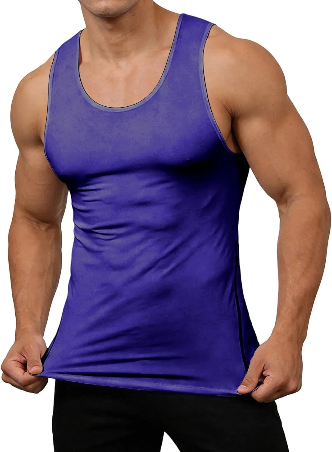 Мужской топ-безрукавка, Muscle, активный, фиолетовый