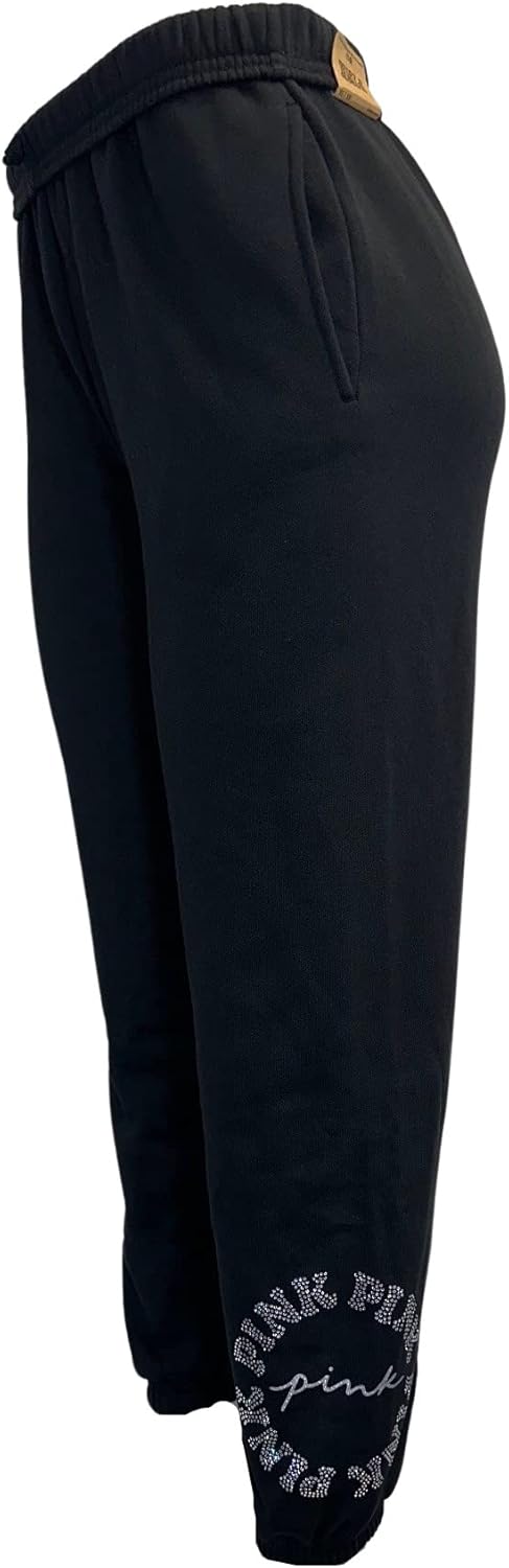 

Victoria's Secret женские флисовые мешковатые кампусные спортивные штаны, Black