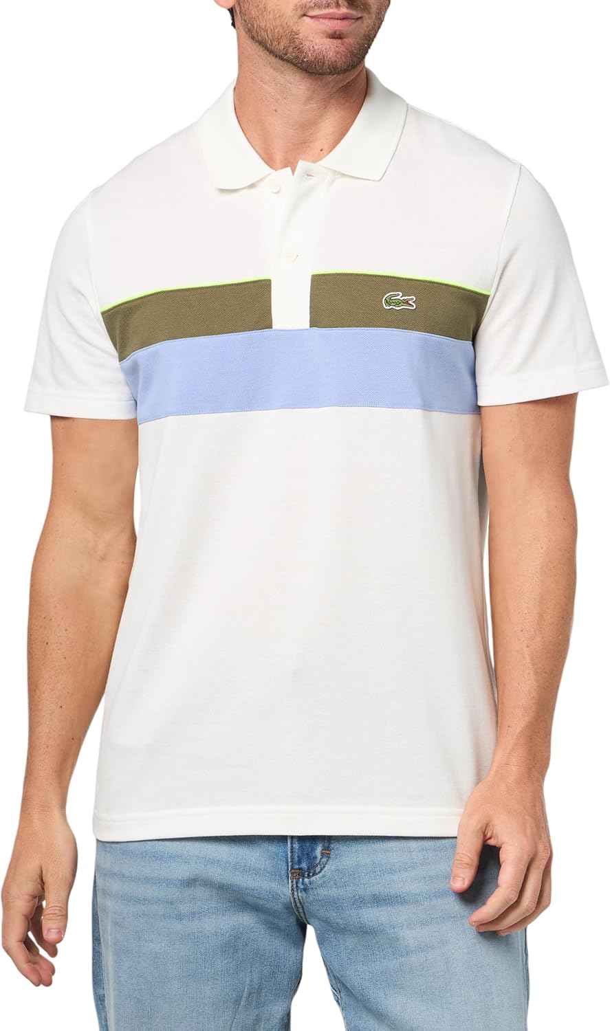 

Lacoste мужская поло Regular Fit Colorblock Mini-piqué, Flour/Olive/Delphinium, Хаки, Lacoste мужская поло Regular Fit Colorblock Mini-piqué, Flour/Olive/Delphinium