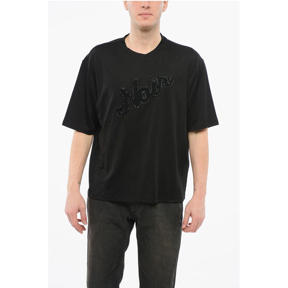 

Футболка EMPORIO из хлопковой смеси NOIR с вышивкой бисером Armani, Black