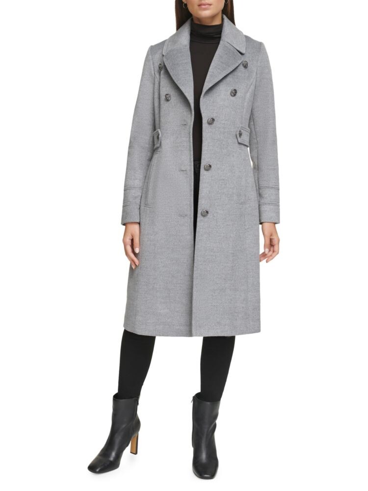 

Пальто из смесовой шерсти в стиле милитари Kenneth Cole, серый
