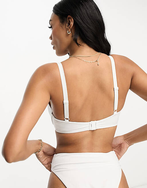 

Белый бикини-топ на косточках на косточках ASOS DESIGN Fuller Bust