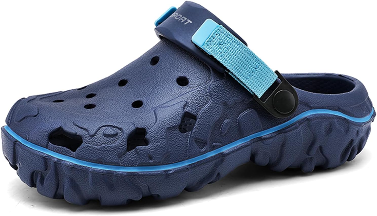

Мужские повседневные сандалии FLIOZY с дышащей структурой, сабо для ходьбы, кроссовки, обувь без задника, шлепанцы с вырезами, синий