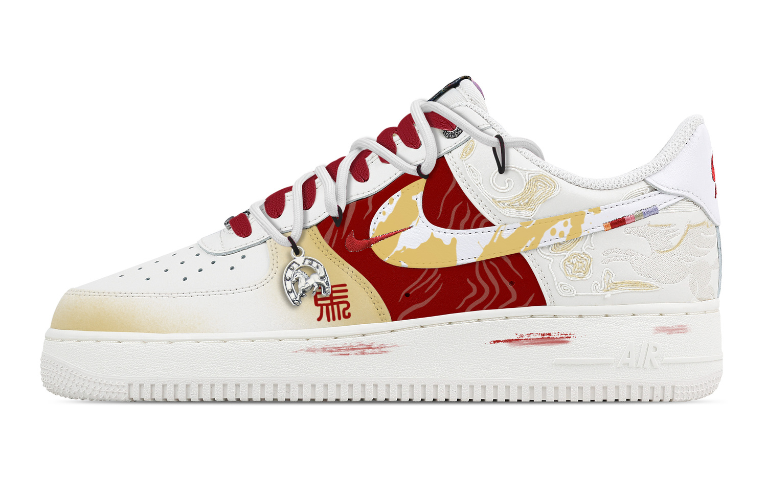 

Nike Кроссовки Air Force 1 Soaring Sky Official's Blessing Leather Breathable низкие для скейтбординга мужские красные белые