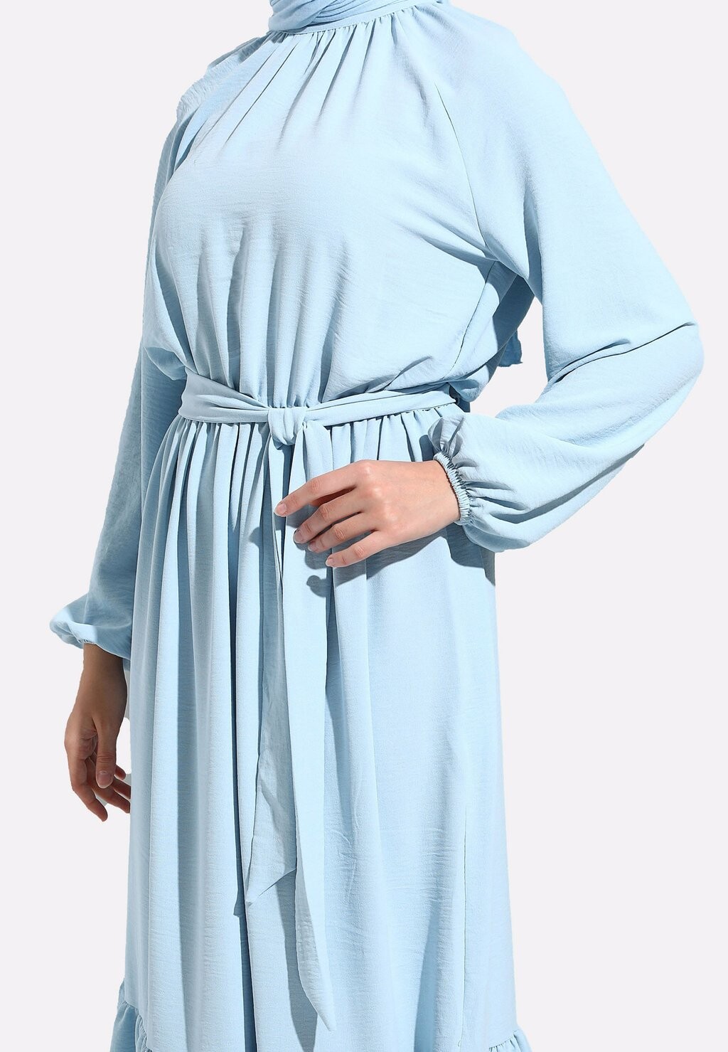 

Платье макси PATTERN PLAIN Modanisa, синий