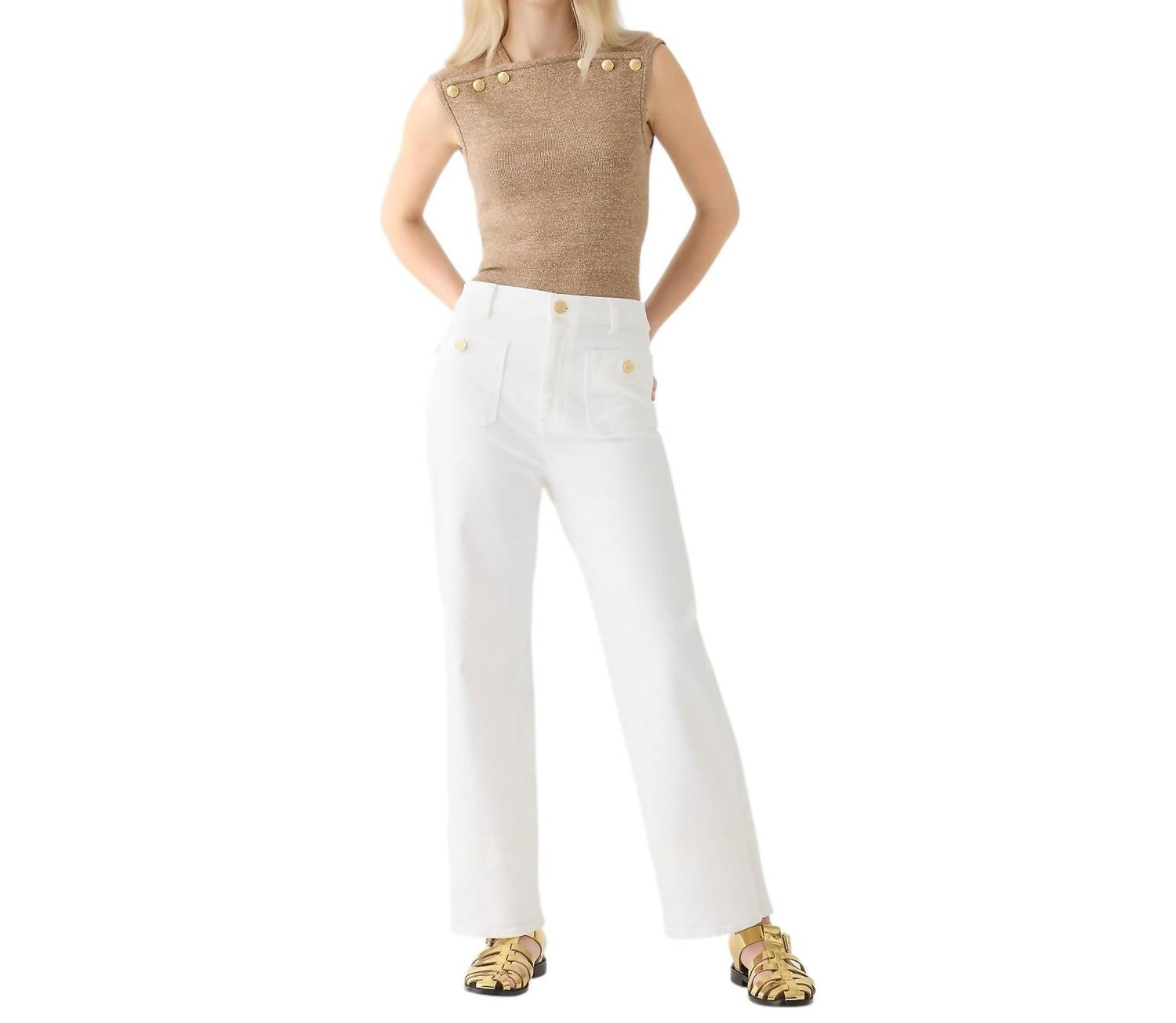 

Узкие широкие джинсы Sailor белого цвета J.Crew