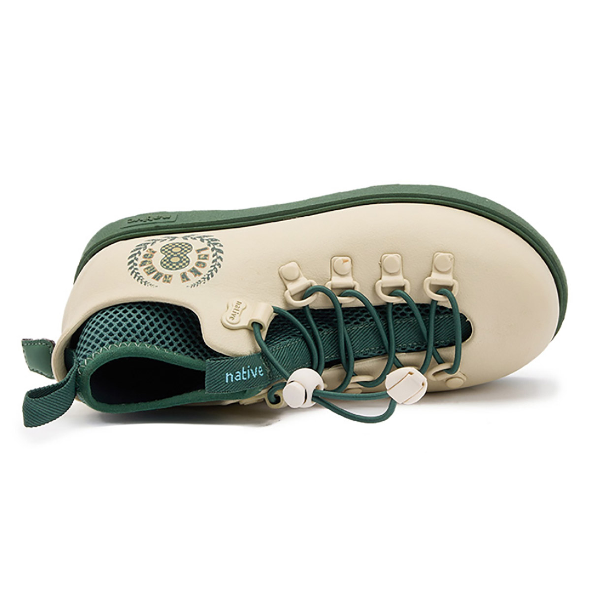 Native Shoes Детские ботинки Fitzsimmons, водонепроницаемые, дышащие, легкие, с низким голенищем, белые, зеленые — фото 3