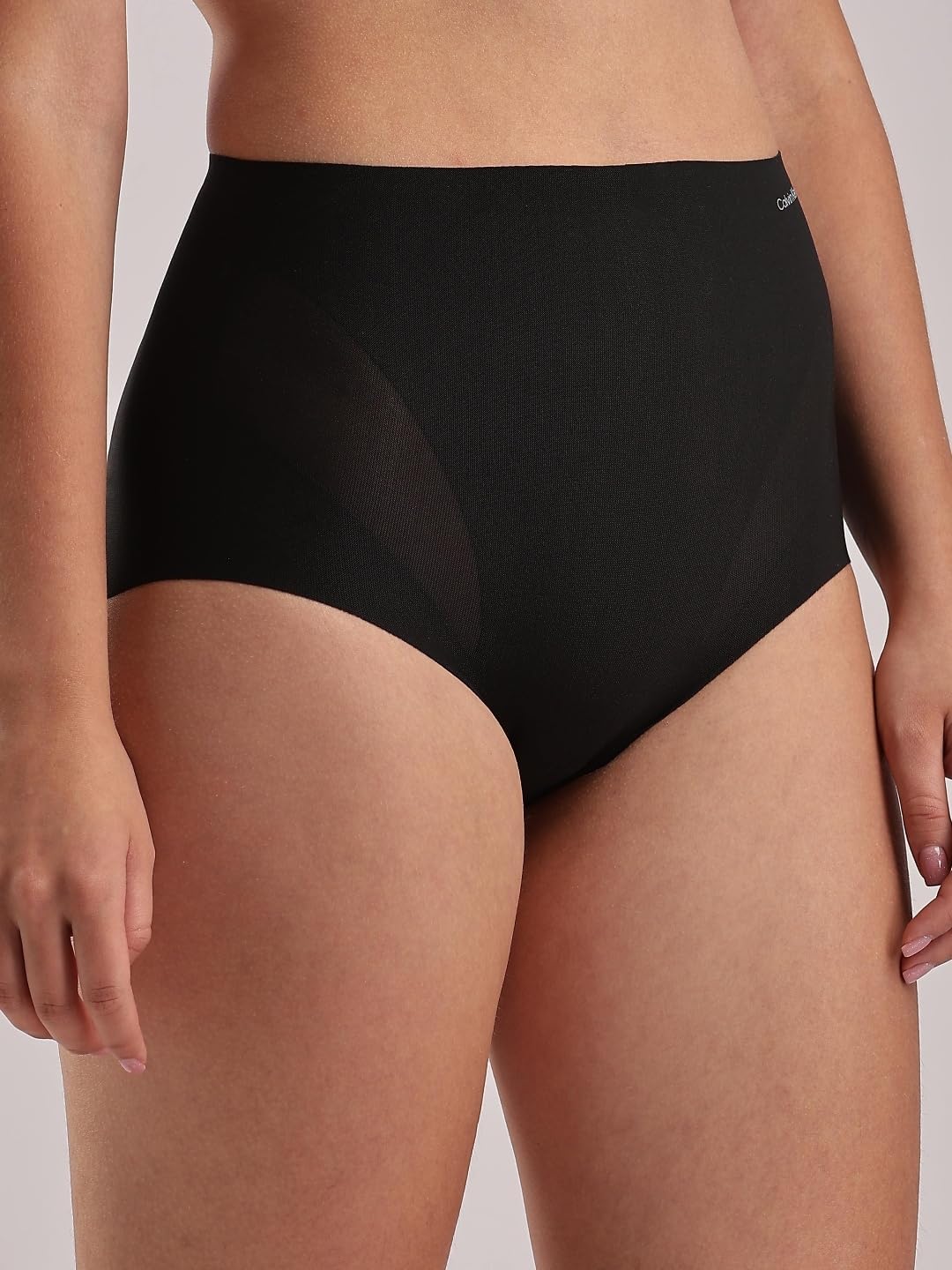 Женские утягивающие трусики-слипы с высокой талией Calvin Klein Stay-Put Mesh, Black — фото 2