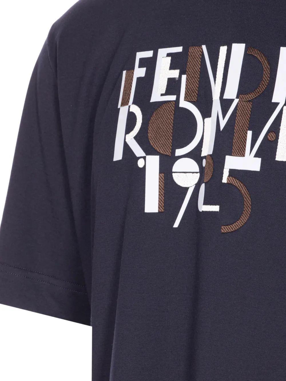 Футболка с графическим принтом FENDI, синий — фото 3