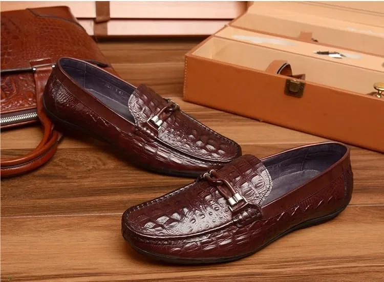 Туфли лоферы из натуральной кожи с крокодиловым принтом, Claret SayfuR — фото 2