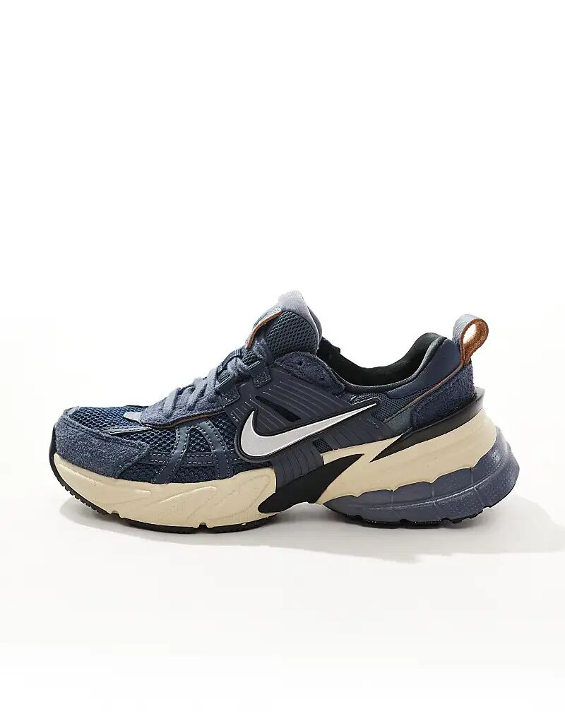 Кроссовки унисекс V2K Run синего и серебристого цвета Nike — фото 3