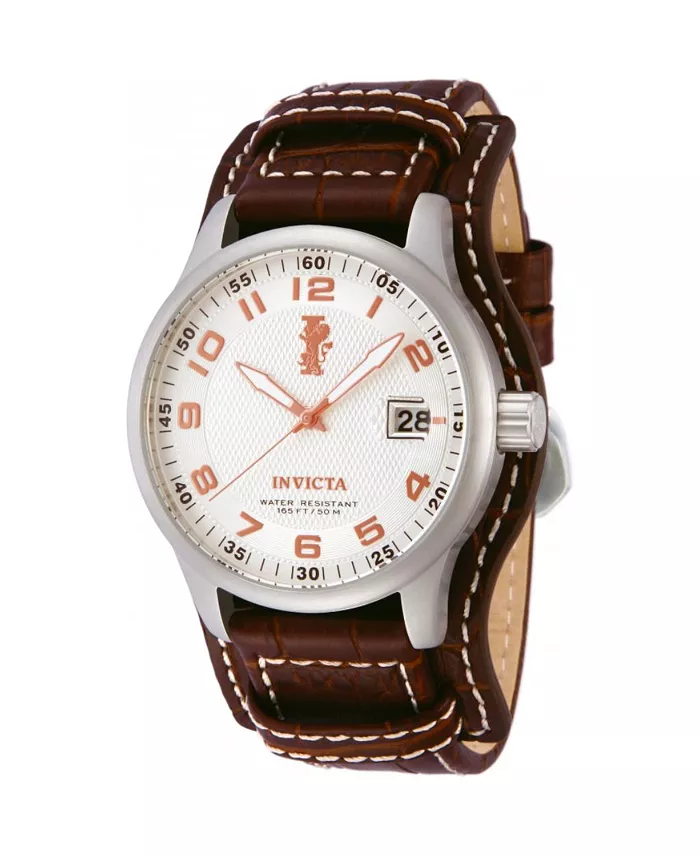 

Мужские часы 12552 I-Force Quartz с серебристым циферблатом и тремя стрелками Invicta, коричневый