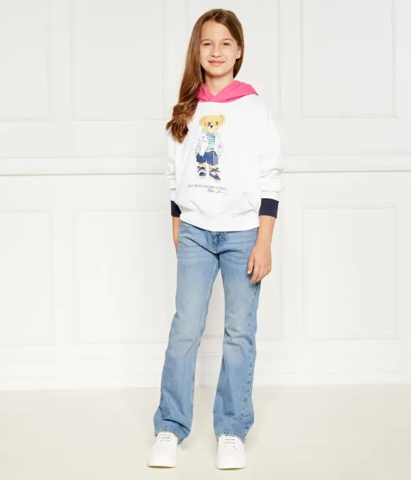 Вязаная толстовка с капюшоном в виде медведя regular fit Polo Ralph Lauren, белый — фото 2
