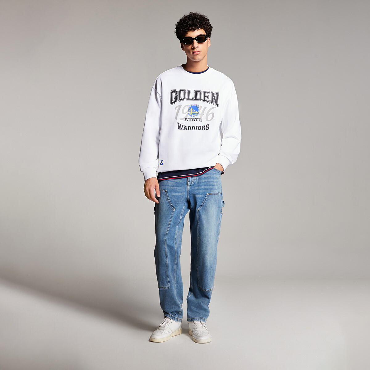 

Nba X Jack&Jones X Warriors Nba Толстовка унисекс Jack Jones, белый