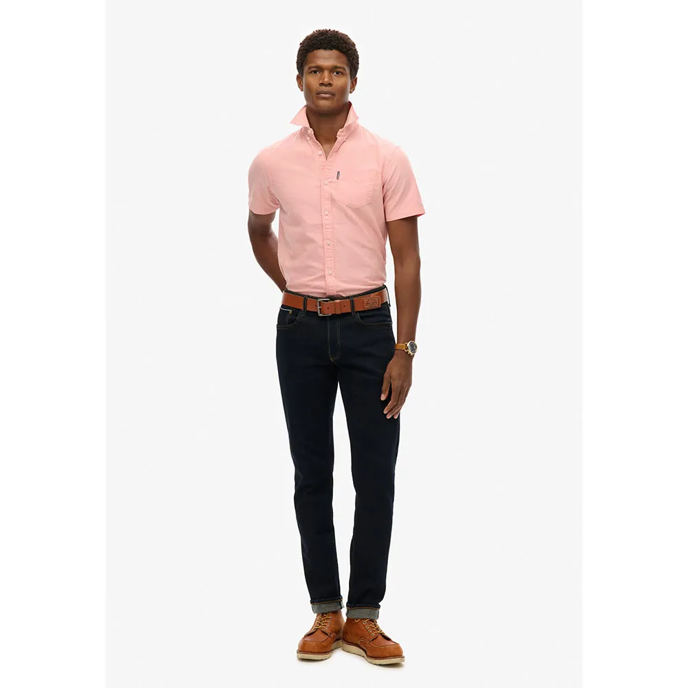 Рубашка с коротким рукавом Superdry Oxford, розовый — фото 4