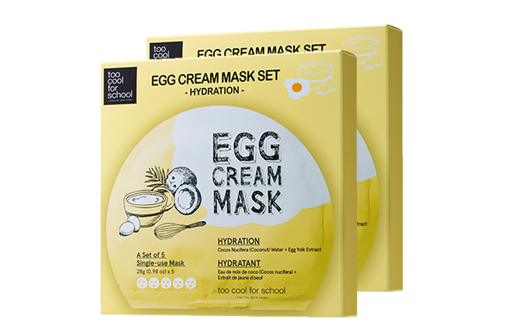 

Маска для лица питательная Toocoolforschool Smoothing Egg для подтяжки, увлажнения и очищения, сужает поры Too Cool For School, 5 Pcs * 2 Boxes