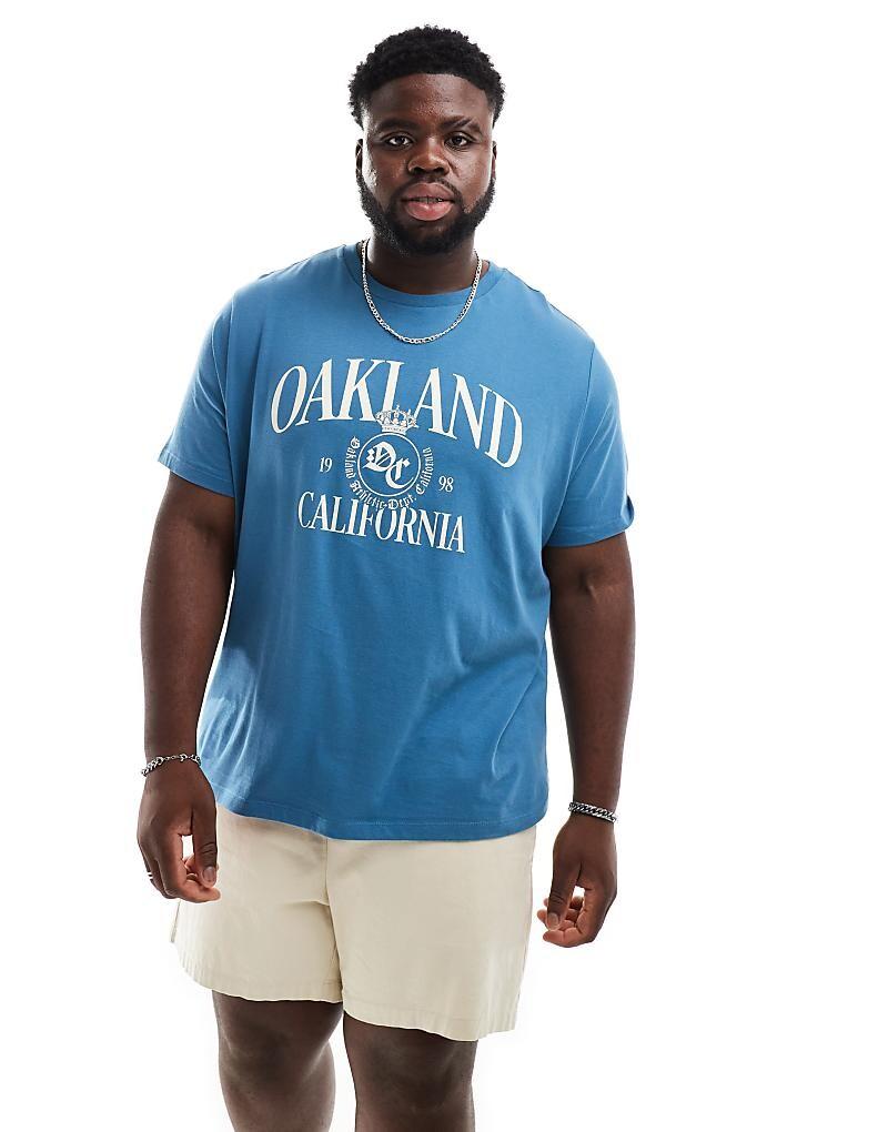 

Синяя футболка с городским принтом ASOS DESIGN