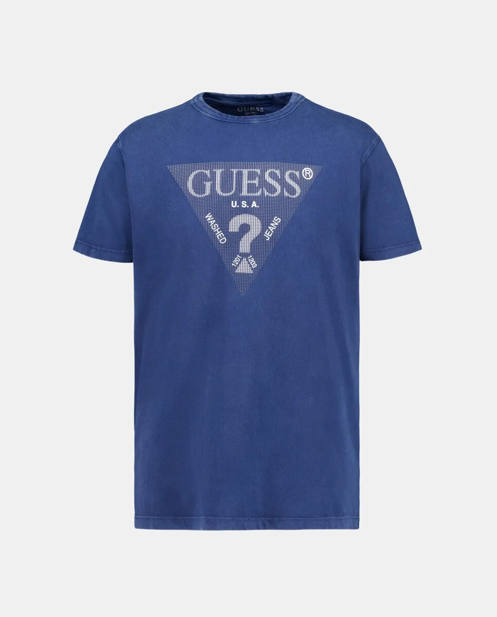 

Мужская футболка с логотипом спереди Guess, цвет Azul Índigo