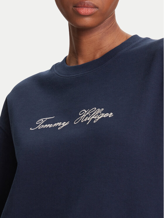 Толстовка обычного кроя Script WW0WW47159 Tommy Hilfiger, синий — фото 4