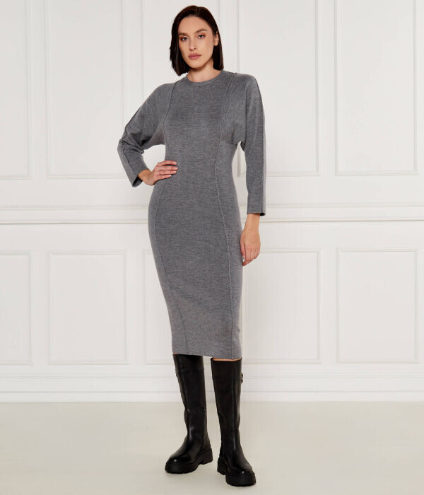 

Платье Pinko шерстяное с длинными рукавами, серый