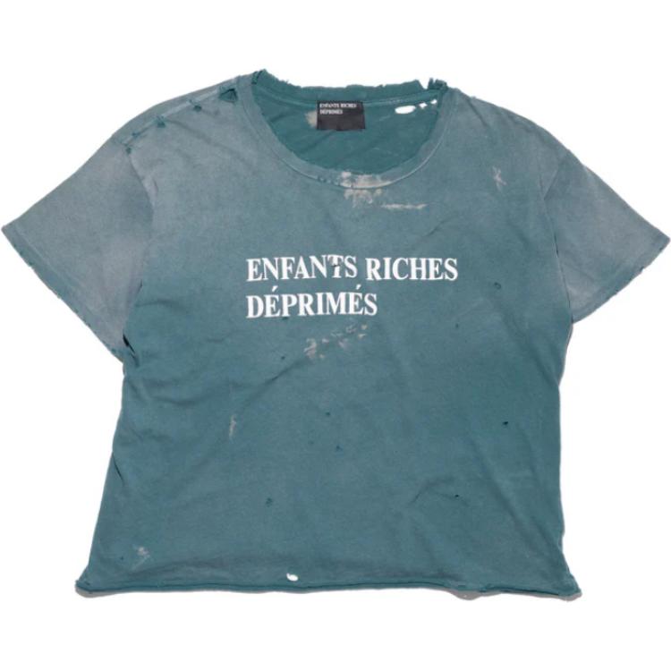 

Классическая футболка с логотипом ENFANTS RICHES DEPRIMES, букет зеленый