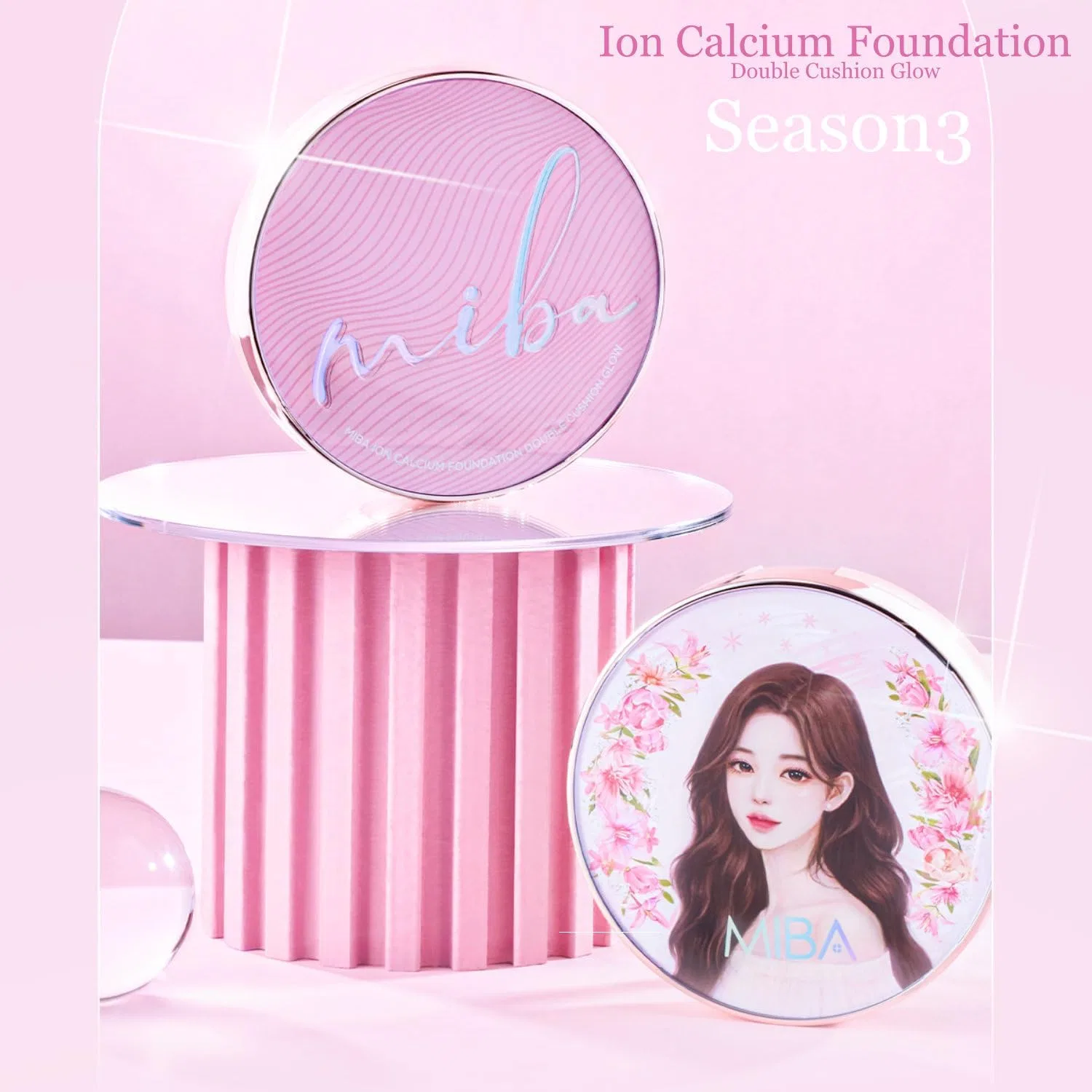 Тональная основа MIBA Ion Calcium Foundation Double Cushion Glow 25 г, оттенок Rosie Beige — фото 2