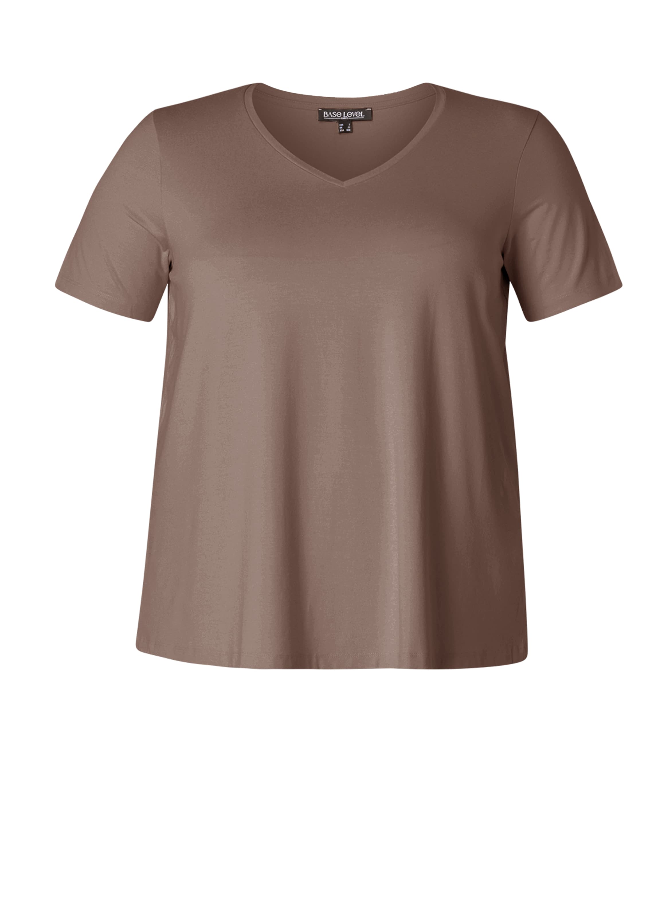 

BASE LEVEL CURVY Футболка 'Alba' в цвете Taupe, Коричневый, BASE LEVEL CURVY Футболка 'Alba' в цвете Taupe