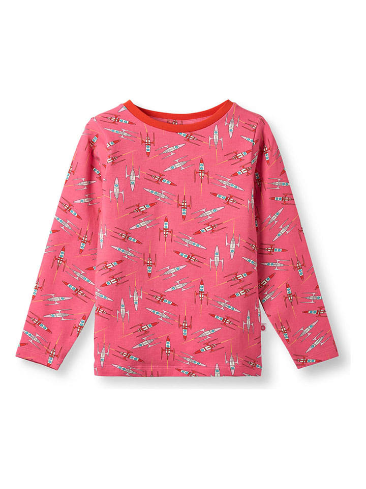 

Småfolk Футболка с длинными рукавами "Ракета" розового цвета