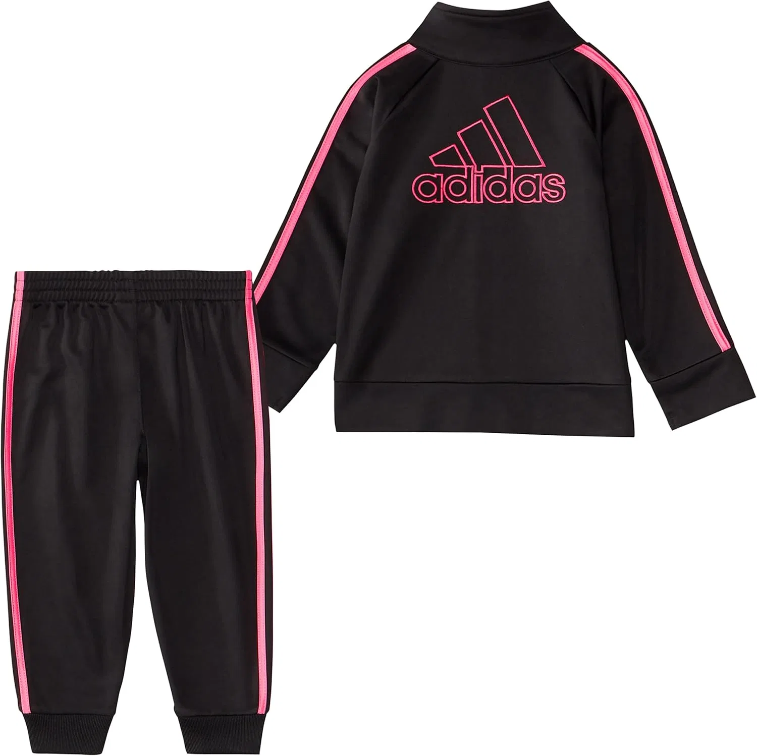 Детский спортивный костюм с 3-Stripes adidas Black With Neon Pink — фото 2