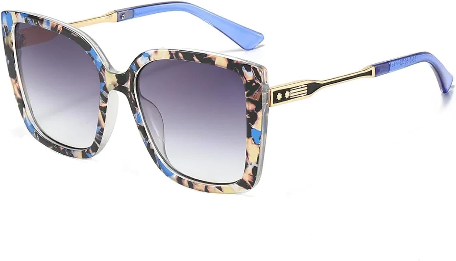 

Роскошные модные солнцезащитные очки с леопардовым принтом, тонкой оправой, увеличенного размера, женские солнцезащитные очки с градиентным цветом, мужские солнцезащитные очки UV400 TKKTLLT, Blue Leopard Grey