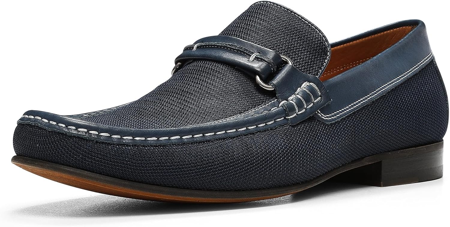 

Мужские лоферы Donald Pliner Donnie с эластичной вставкой - каблук «стопка» - классические праздничные лоферы для мужчин, стелька из пены с эффектом памяти, обувь без шнурков для мужчин, удобная праздничная обувь Donald J Pliner, Indigo - Nylon