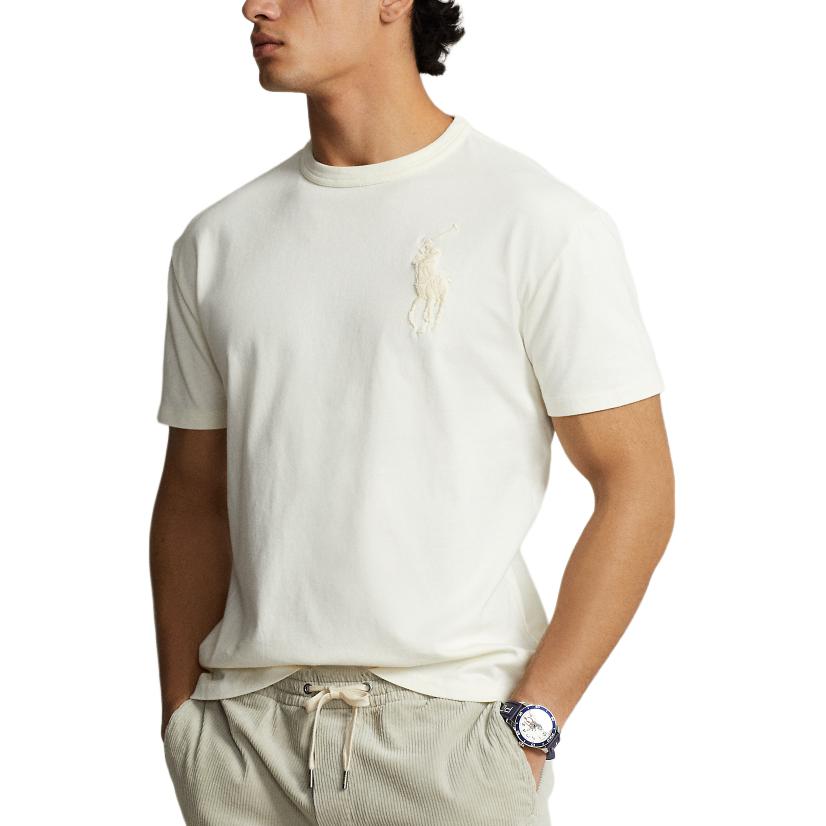 Футболка мужская клубная кремовая Polo Ralph Lauren — фото 4