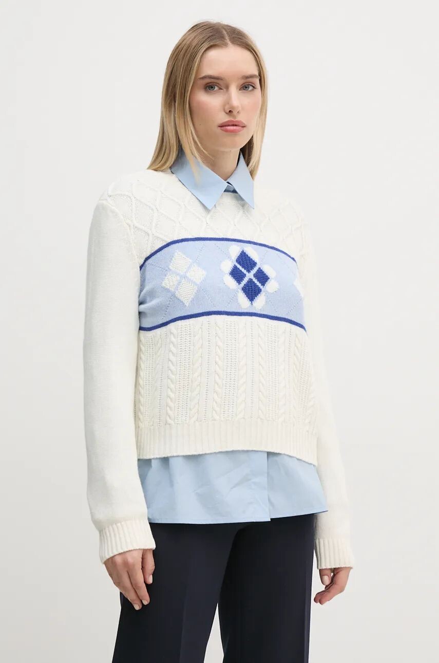 

Свитер United Colors of Benetton из смесовой шерсти, бежевый