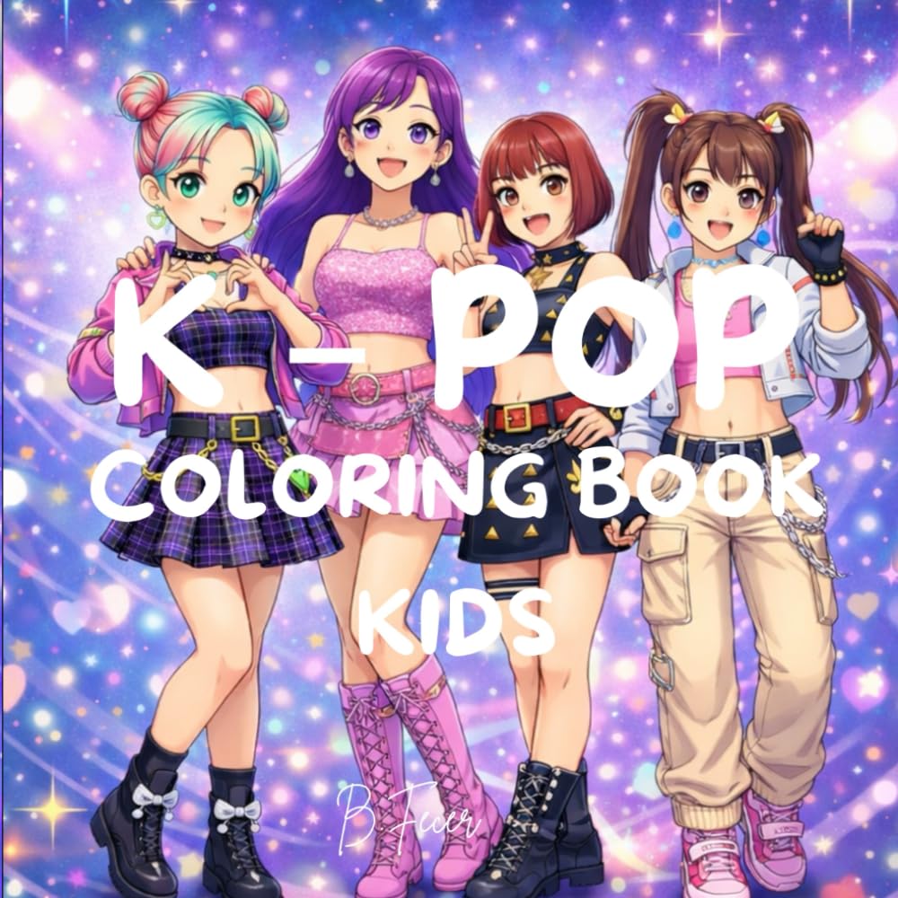 

k-pop coloring book kids: Bold and Easy Coloring for Kids, Teens and Adults, Cozy Gifts For k-pop Lovers (Independently published)