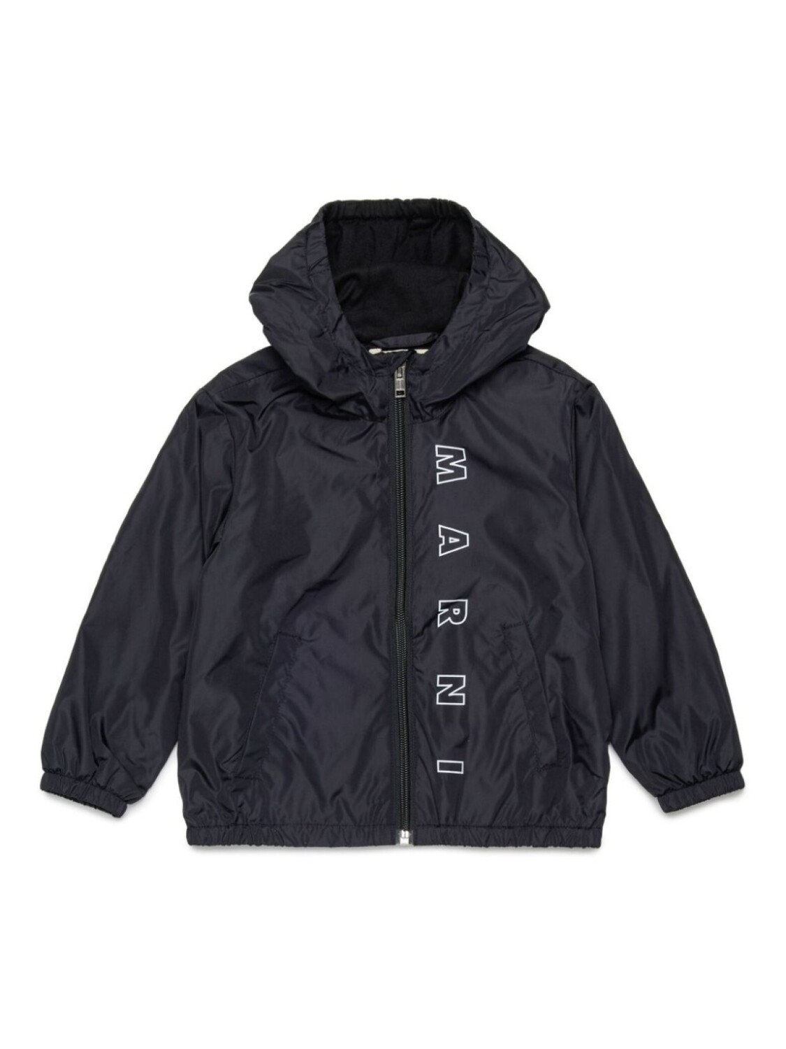 

Marni Kids куртка с капюшоном и логотипом, черный