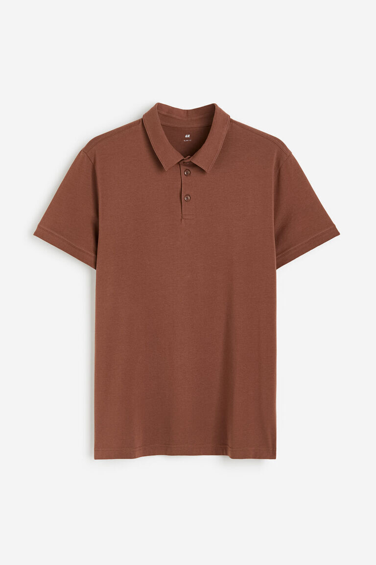 

Рубашка-поло приталенного кроя H&M, коричневый