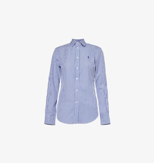 

Рубашка из хлопка с длинными рукавами и фирменной вышивкой Polo Ralph Lauren, мультиколор