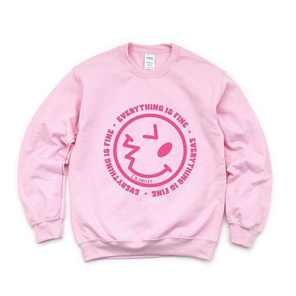 

SWSmiley everything is fine - женский графический свитшот Simply Sage Market, Light Pink