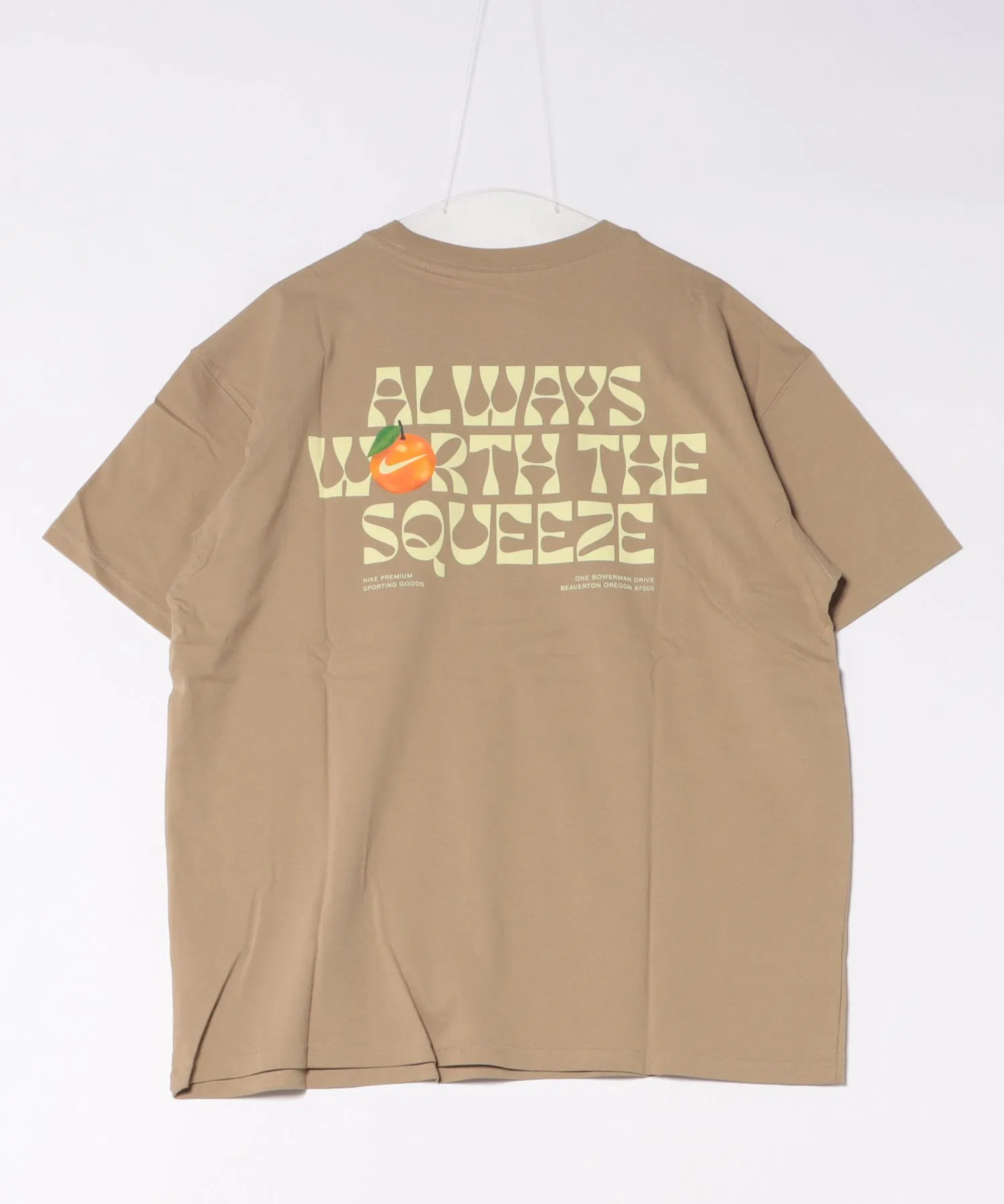 Мужская футболка NIKE ORANGE TEE с коротким рукавом, бежевая — фото 2