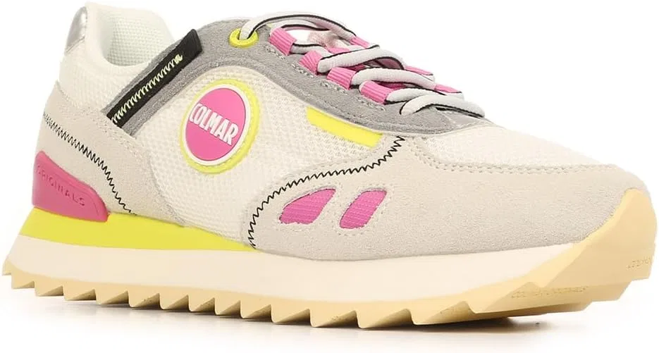 Кроссовки Colmar Unisex Travis Sport Crisp Zapatillas, White Fuchsia Lime — фото 2