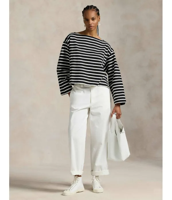 Блуза в морском стиле Oversize fit Polo Ralph Lauren, черный — фото 2
