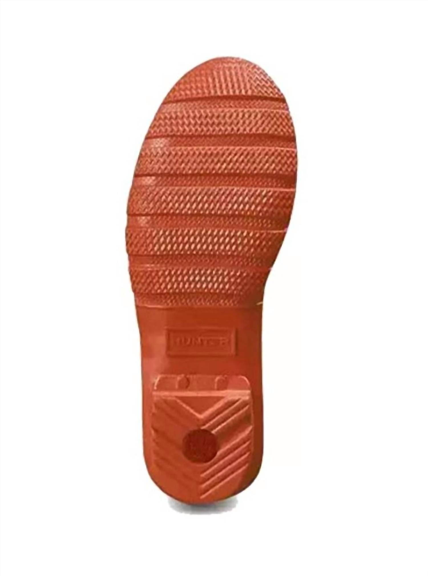 Сапоги резиновые женские HUNTER Original Short Gloss Rain, оранжево-красный — фото 4