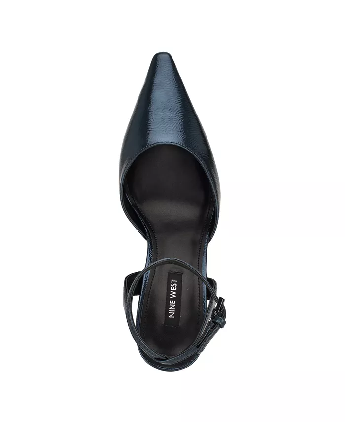 Женские туфли-лодочки Kellie с острым носком и коническим каблуком Nine West, синий — фото 4
