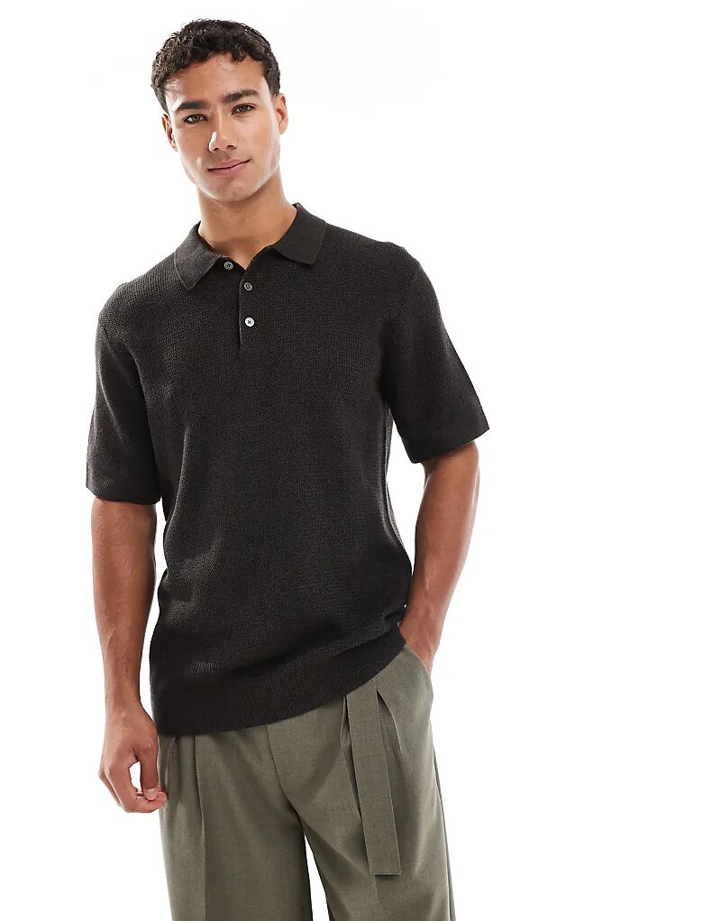 

Коричневое трикотажное поло с короткими рукавами Jack & Jones