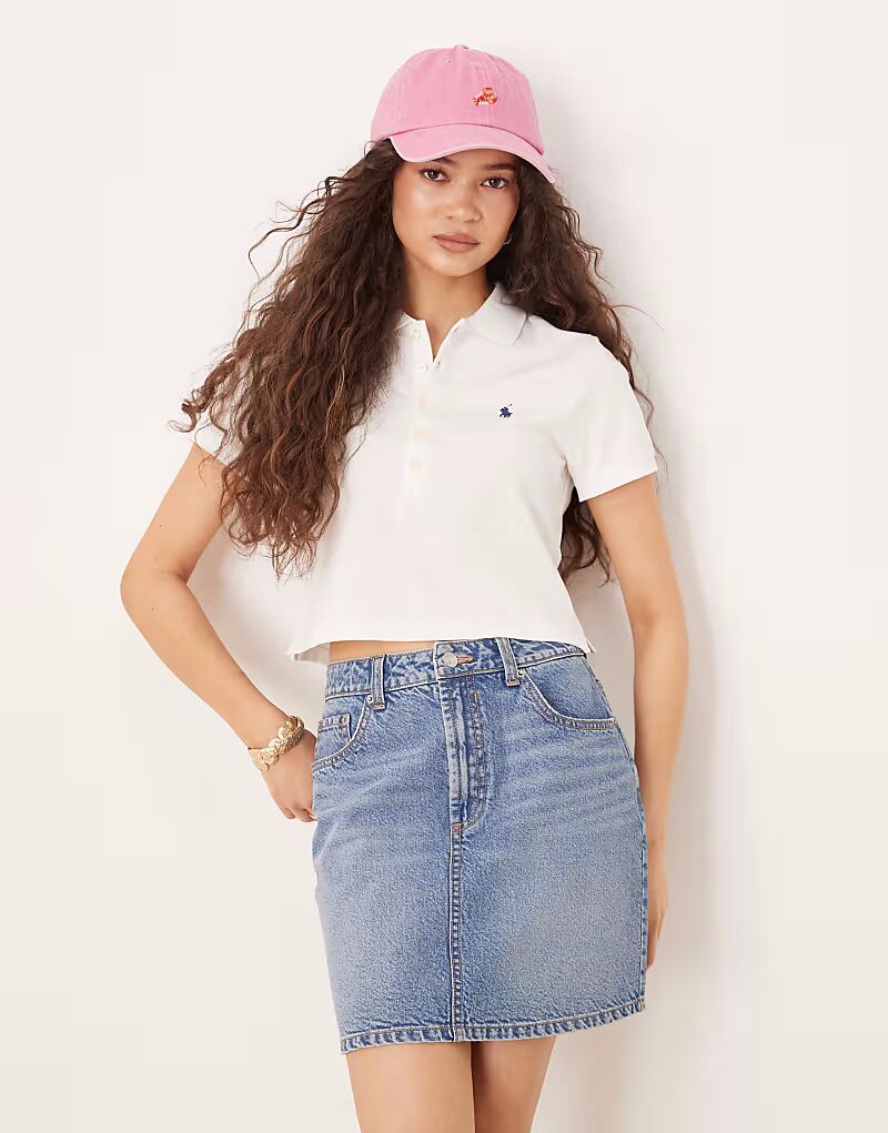 

Polo Ralph Lauren укороченный поло с логотипом в белом цвете