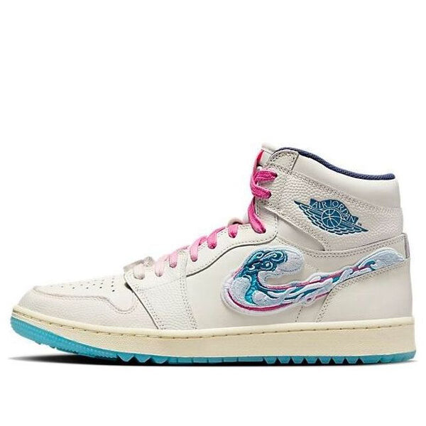 

Кроссовки Air Jordan 1 High Golf 'Michelle Wie - Pebble Beach', цвет sail/hyper pink-coconut milk-midnight navy-industrial blue