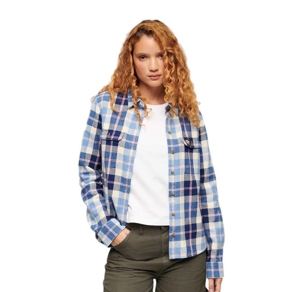 

Верхняя рубашка Superdry Lumberjack Check Flannel, синий
