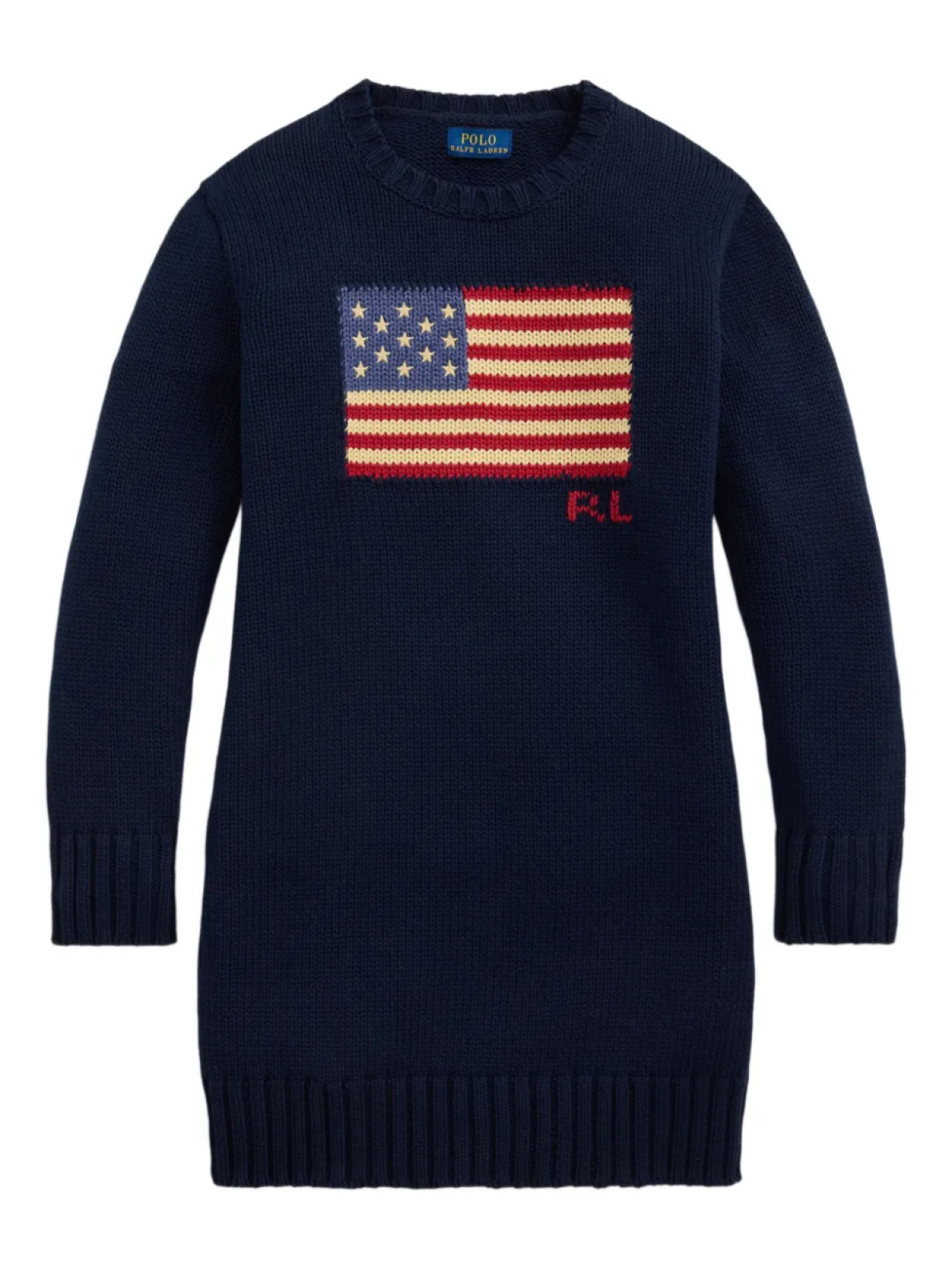 

POLO RALPH LAUREN KIDS платье вязки интарсия, синий
