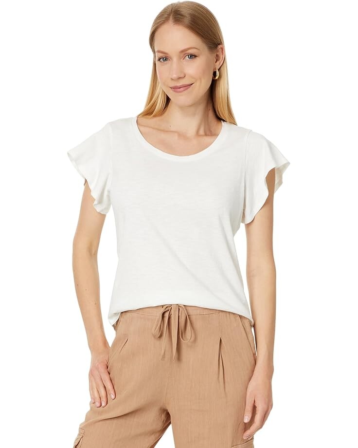 

Футболка NIC+ZOE Flutter Tee, цвет Paper White